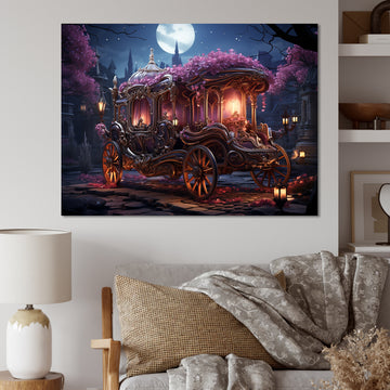 Floral Princess Carriage - Old American Cart Canvas Wall Art